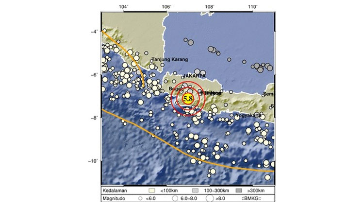 Gempa Bumi M5,8 Guncang Sukabumi, BMKG: Akibat Patahan Lempeng Indo ...